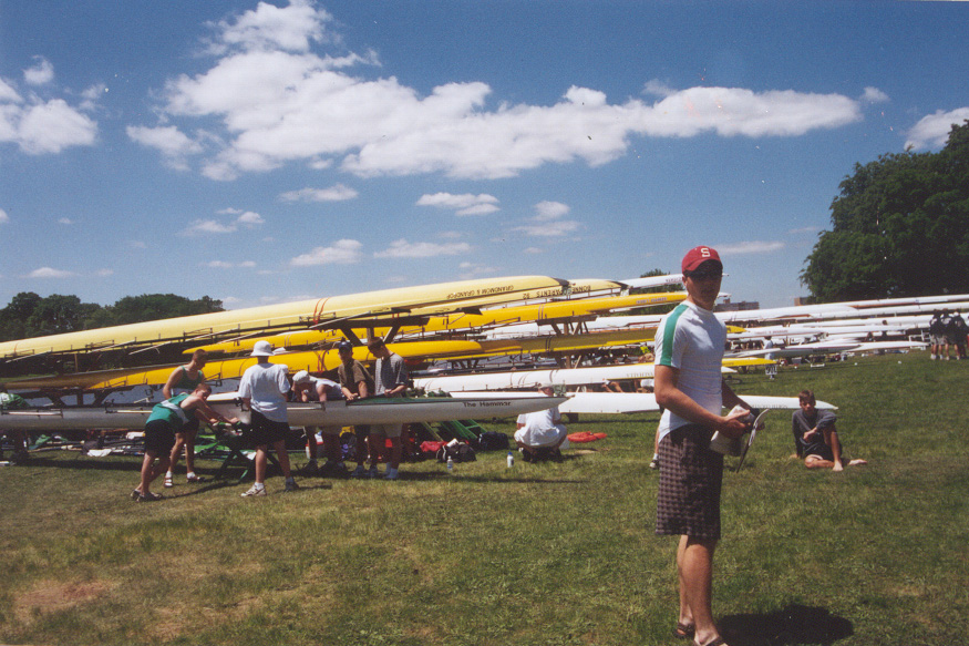 Dave Huntoon with boats at Nationals in Camden NJ 1999