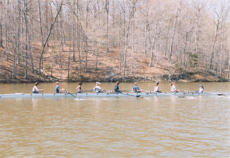Girls novice eight on the water