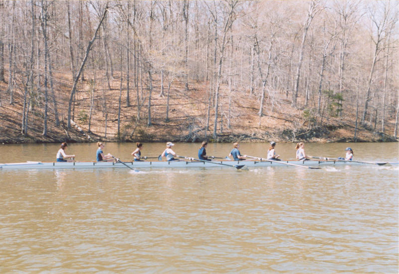 Girls novice eight on the water
